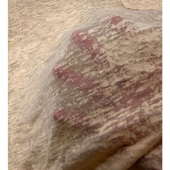 Gestuz Semi-Sheer Cotton Slub T-Shirt Yellow Relaxed Casual Textured Burnout, XL - Picture 4 of 9